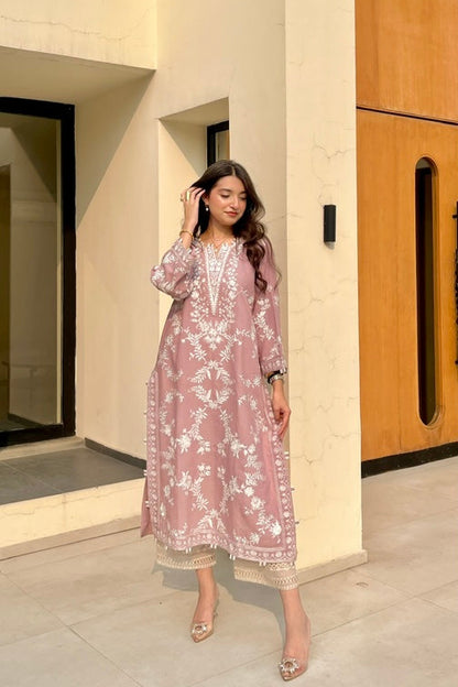 tea pink long kurta