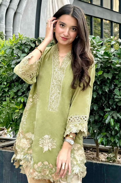 velvet co-ord   pale green