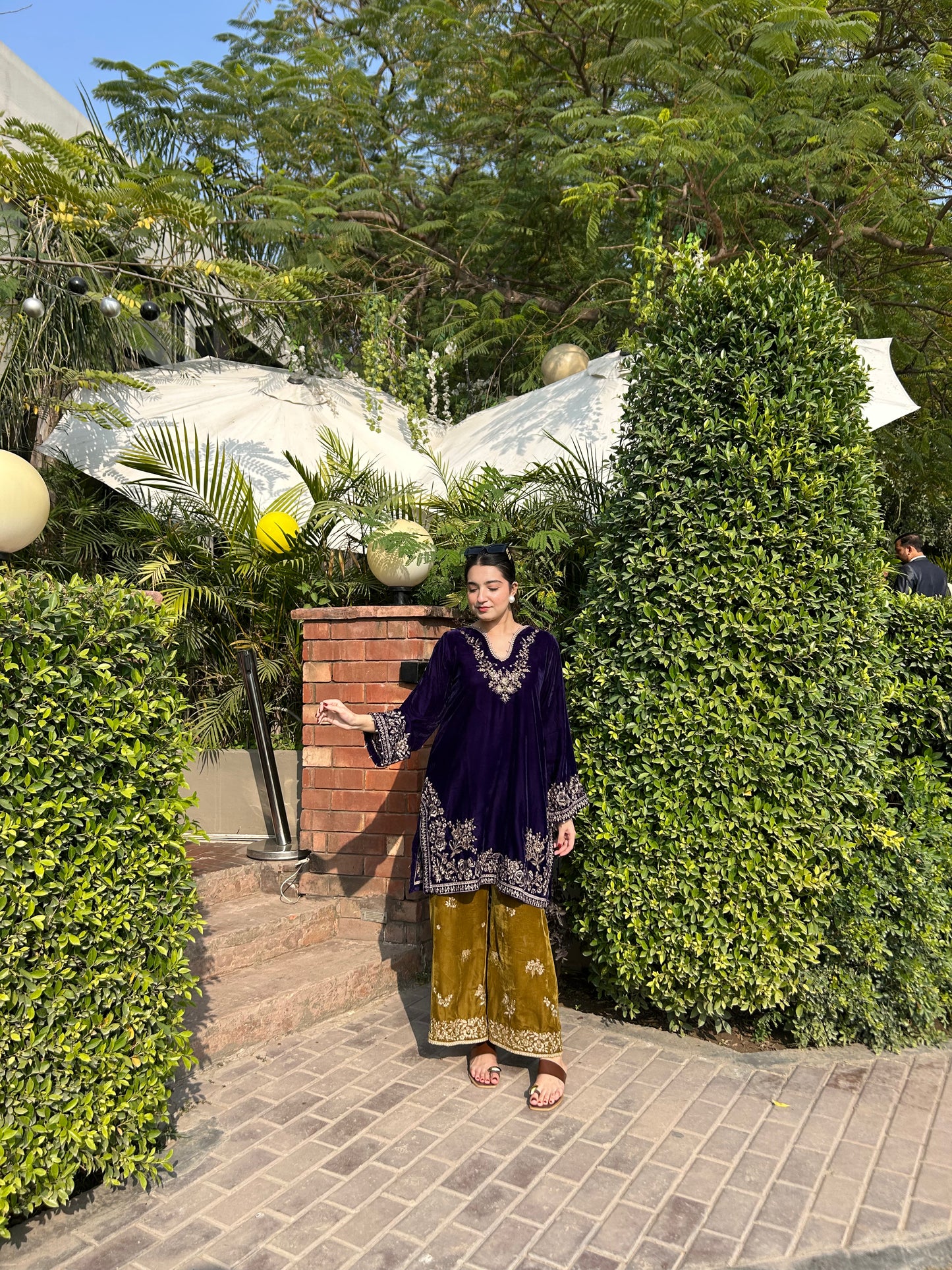 VELVET   PURPLE & DARK MUSTARD