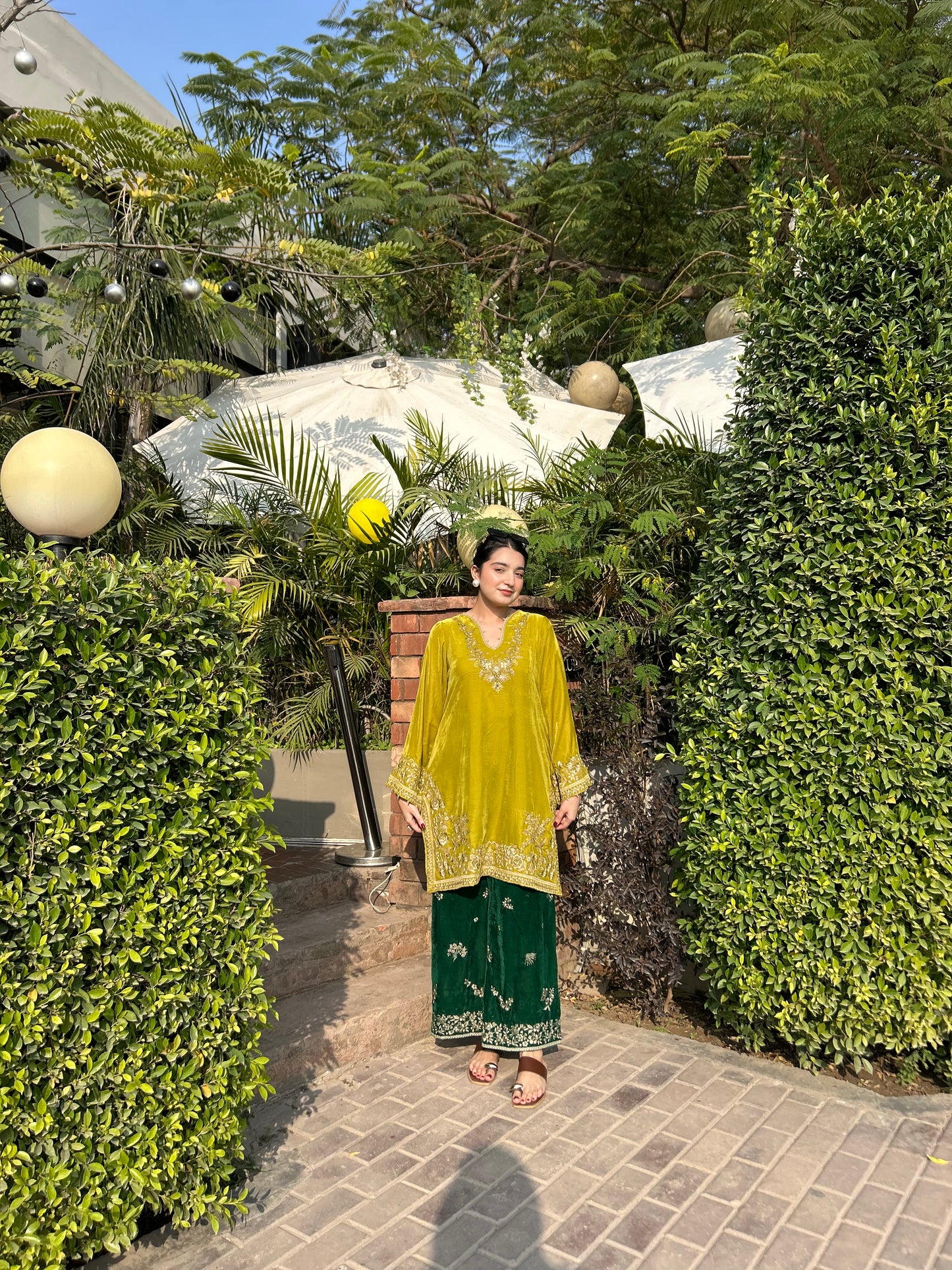 VELVET  LEMON & BOTTLE GREEN CORDS
