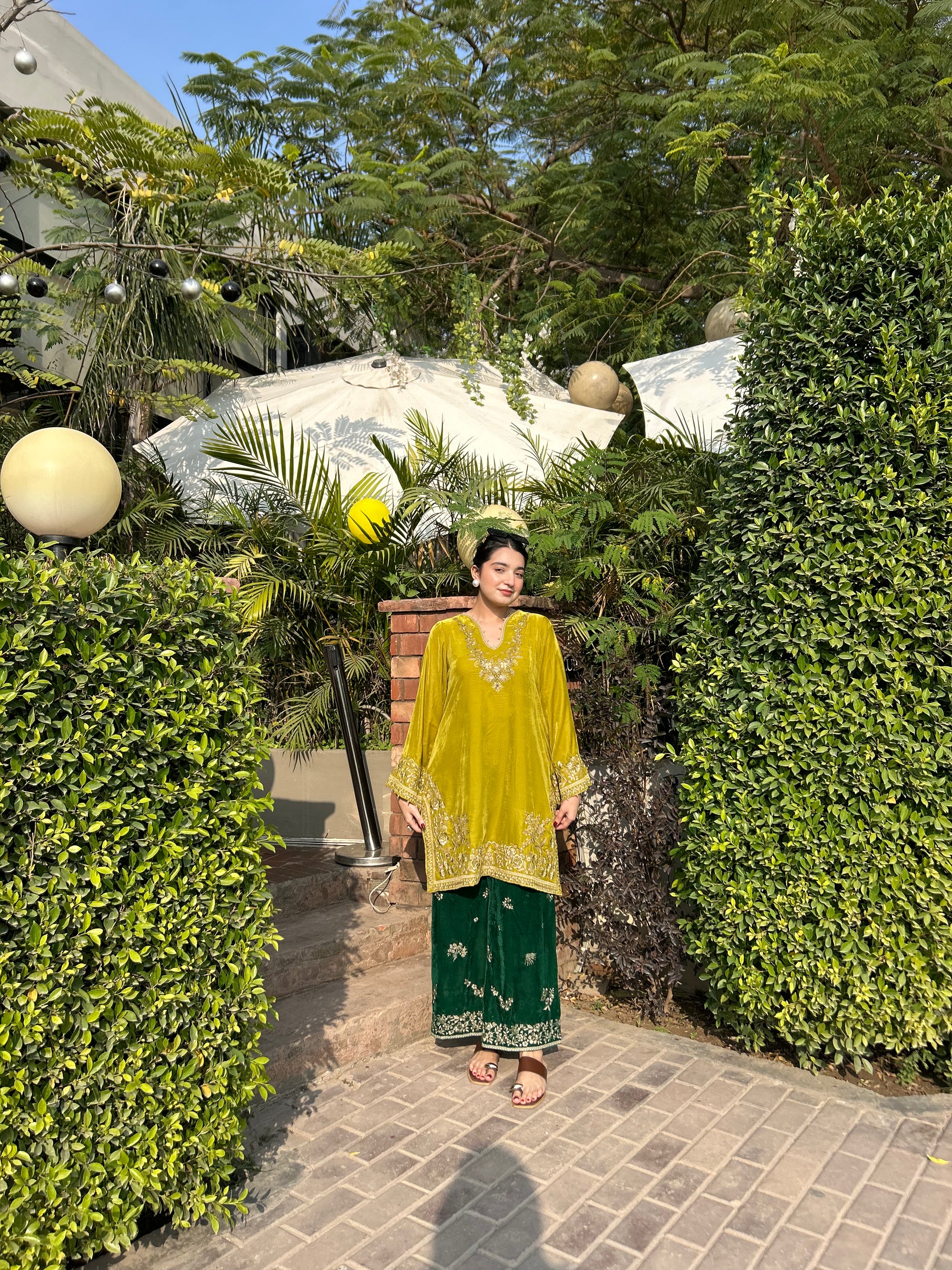 VELVET  LEMON & BOTTLE GREEN CORDS