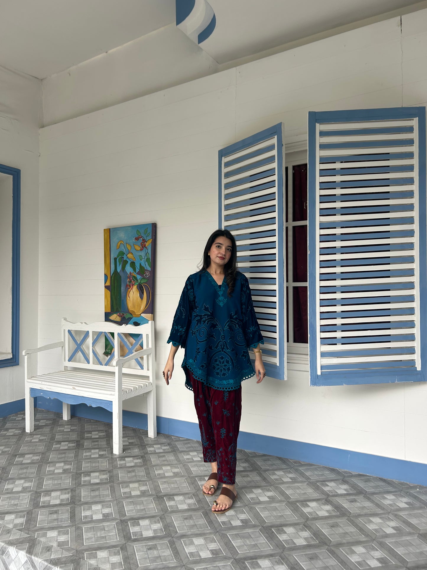 VELVET  CO-ORD INDIGO BLUE