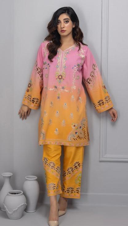 Shaded Pink & Orange Co-Ord Sets