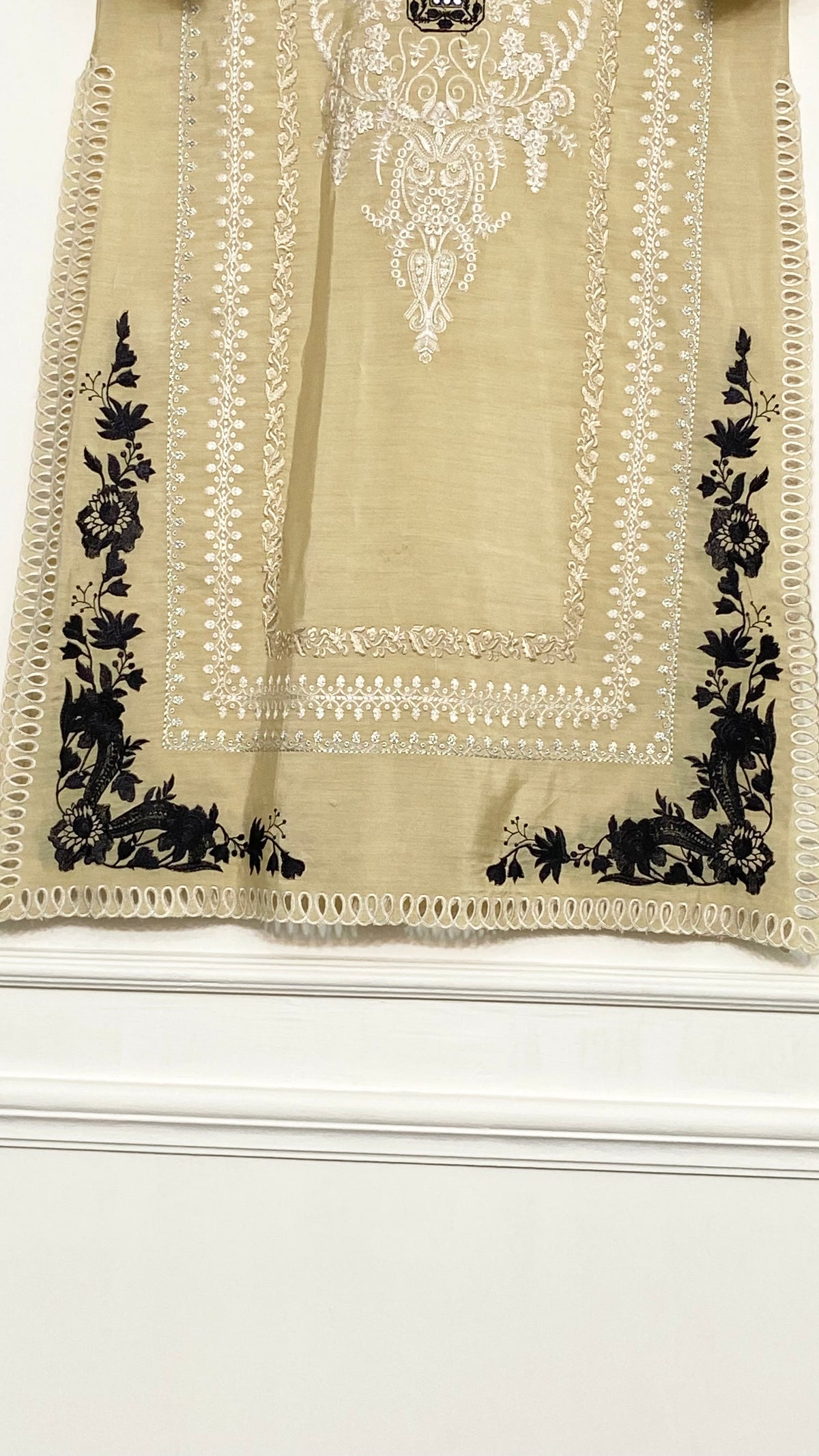 beige long kurta
