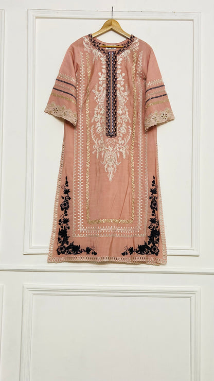tea pink  long kurta
