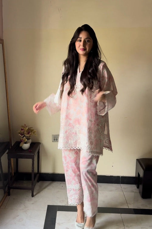 Printed Pastel Pink CO-ORD Set