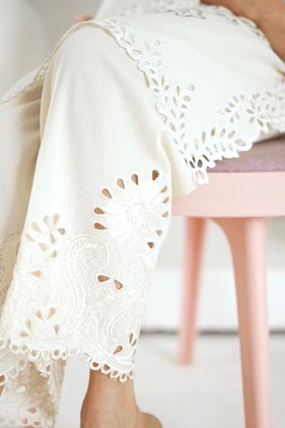 Ivory Cut Work Pant