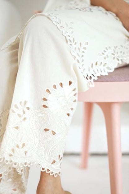 Ivory Cut Work Pant