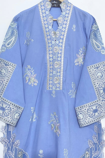 Denim Blue Embroidered Kurta