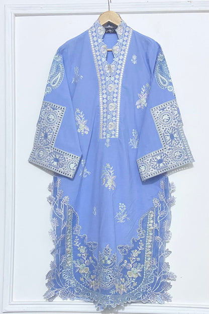 Denim Blue Embroidered Kurta