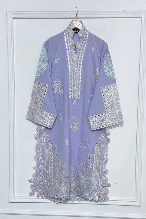 Light Lavender Embroidered Kurta