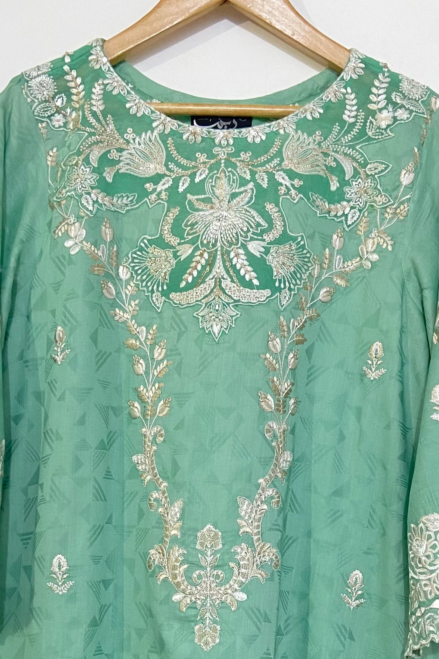 Light Green Embroidered Kurta.