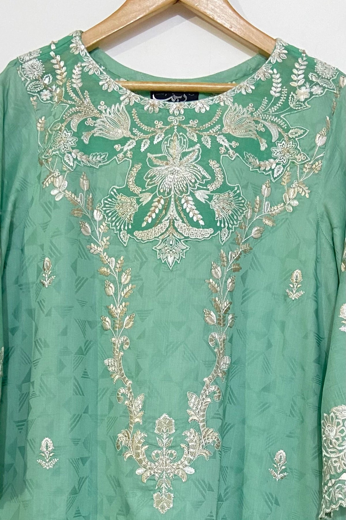 Light Green Embroidered Kurta.