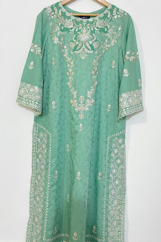 Light Green Embroidered Kurta.