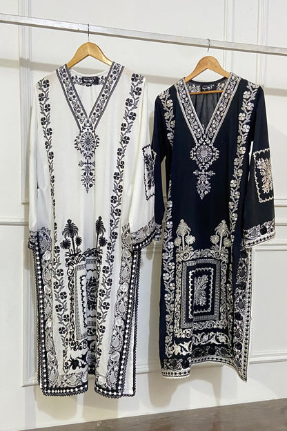 cross stitch black kurta