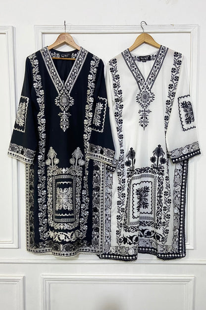 cross stitch black kurta