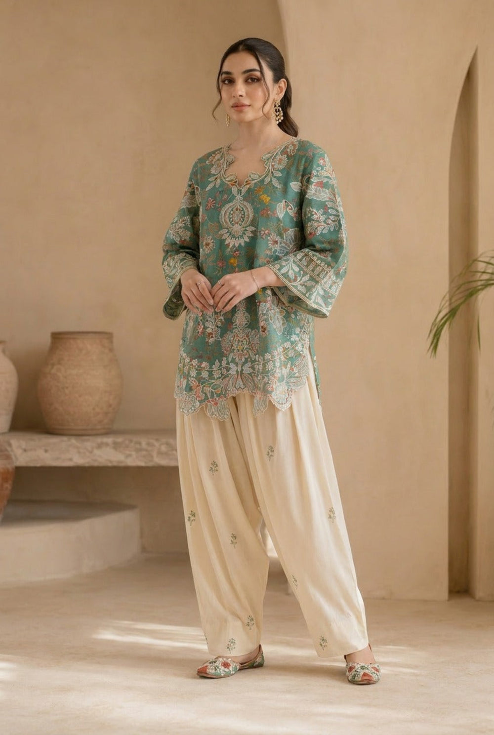 SEA -GREEN-PRINTED -CO-ORD