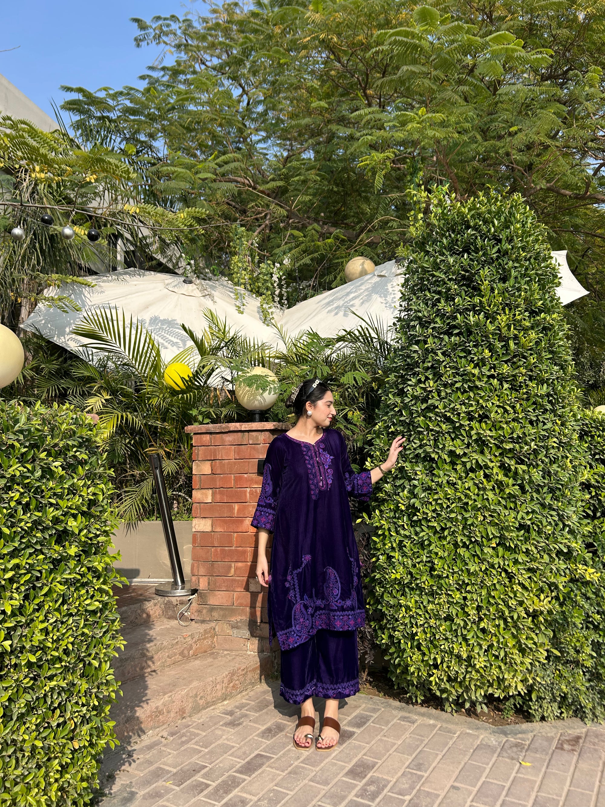 VELVET  DARK PURPLE CO-ORD