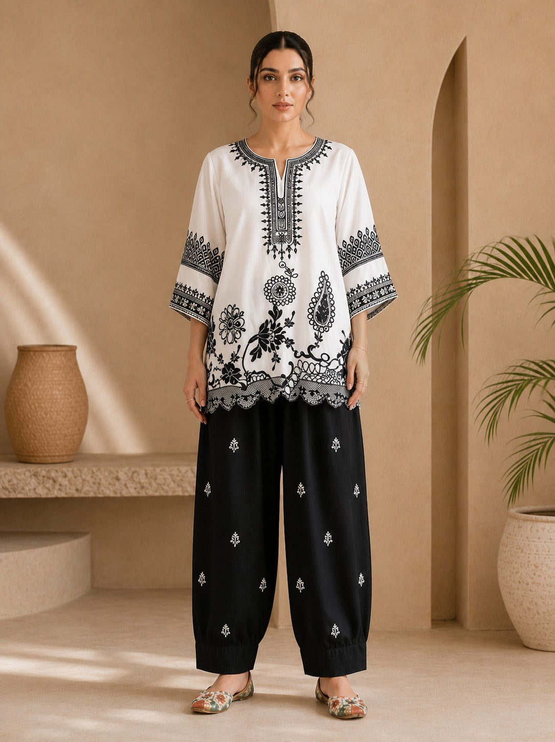 WHITE & BLACK CO-ORD