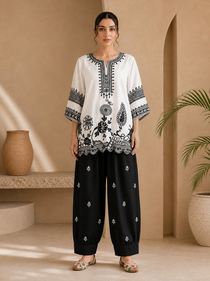 WHITE & BLACK CO-ORD