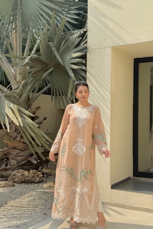 SALMON PEACH KAFTAN  2 PCS