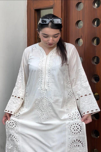 WHITE KAMDANI kurta