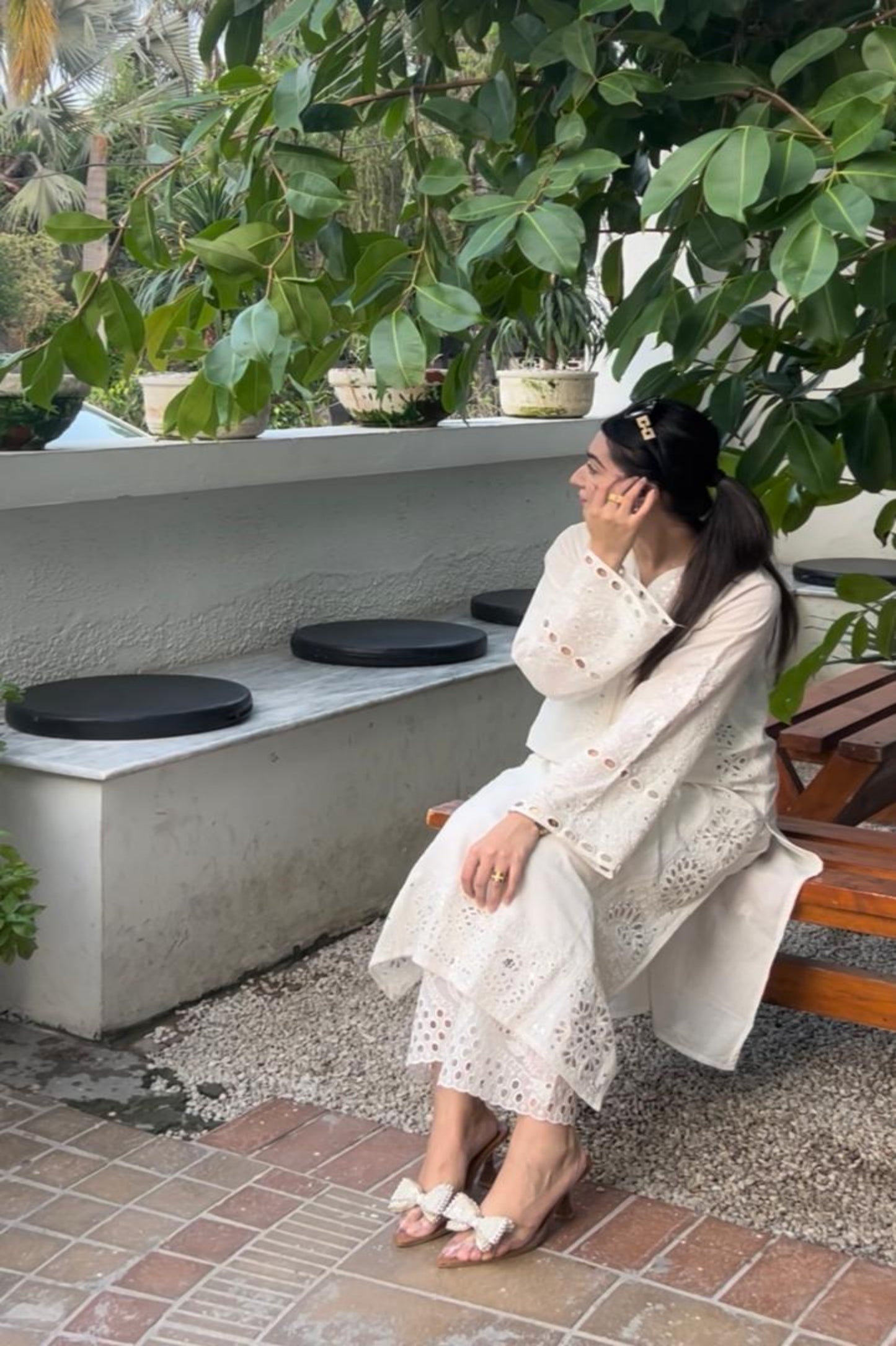 WHITE KAMDANI kurta