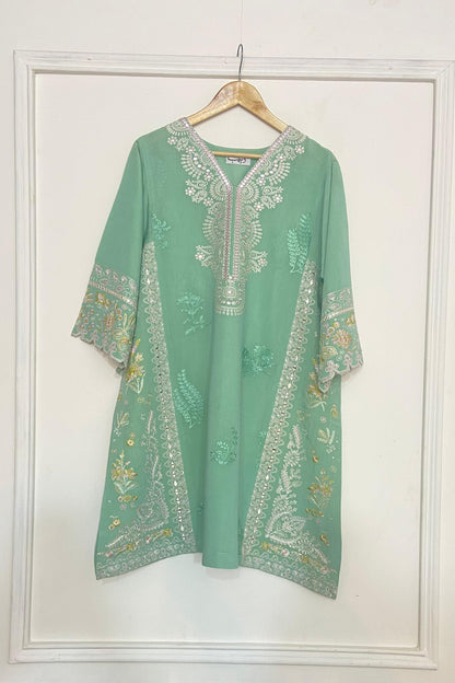 SEA GREEN EMBROIDERY KURTA