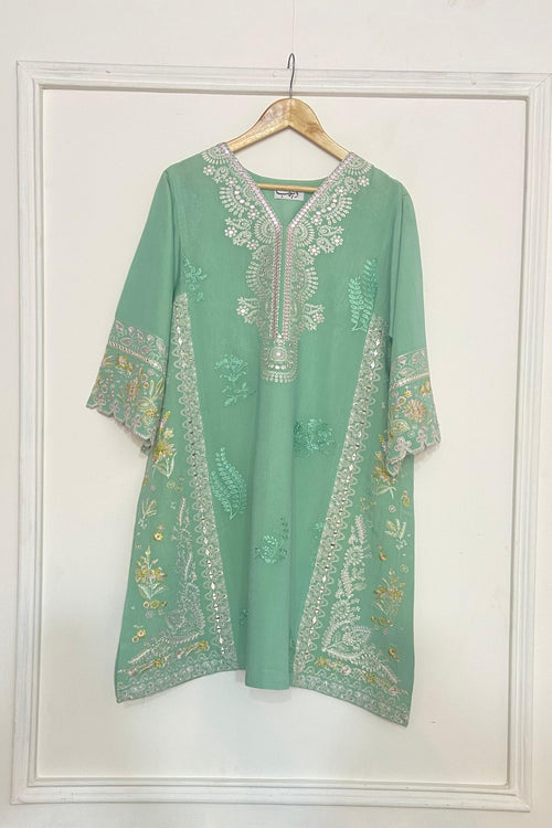 SEA GREEN EMBROIDERY KURTA