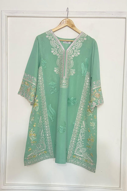 SEA GREEN EMBROIDERY KURTA