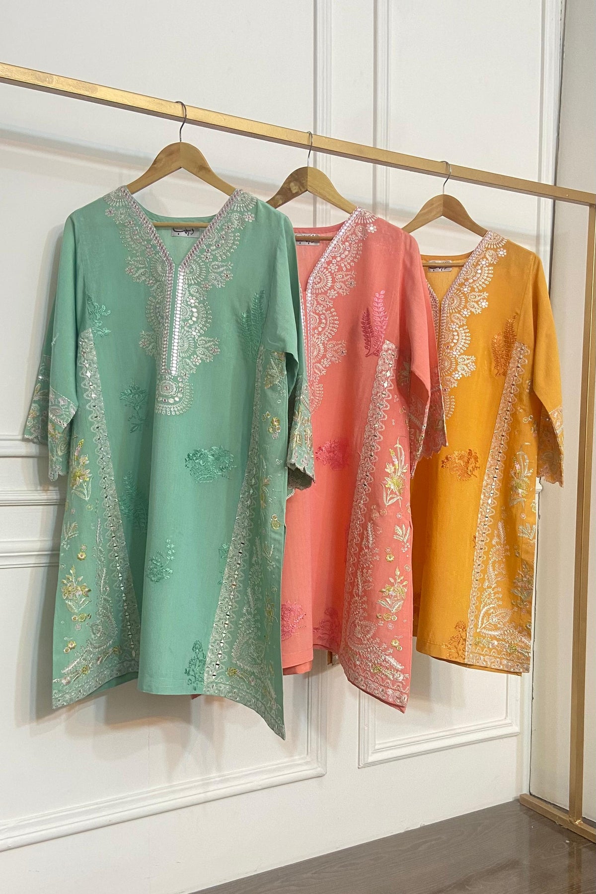 LIGHT ORANGE EMBROIDERY KURTA