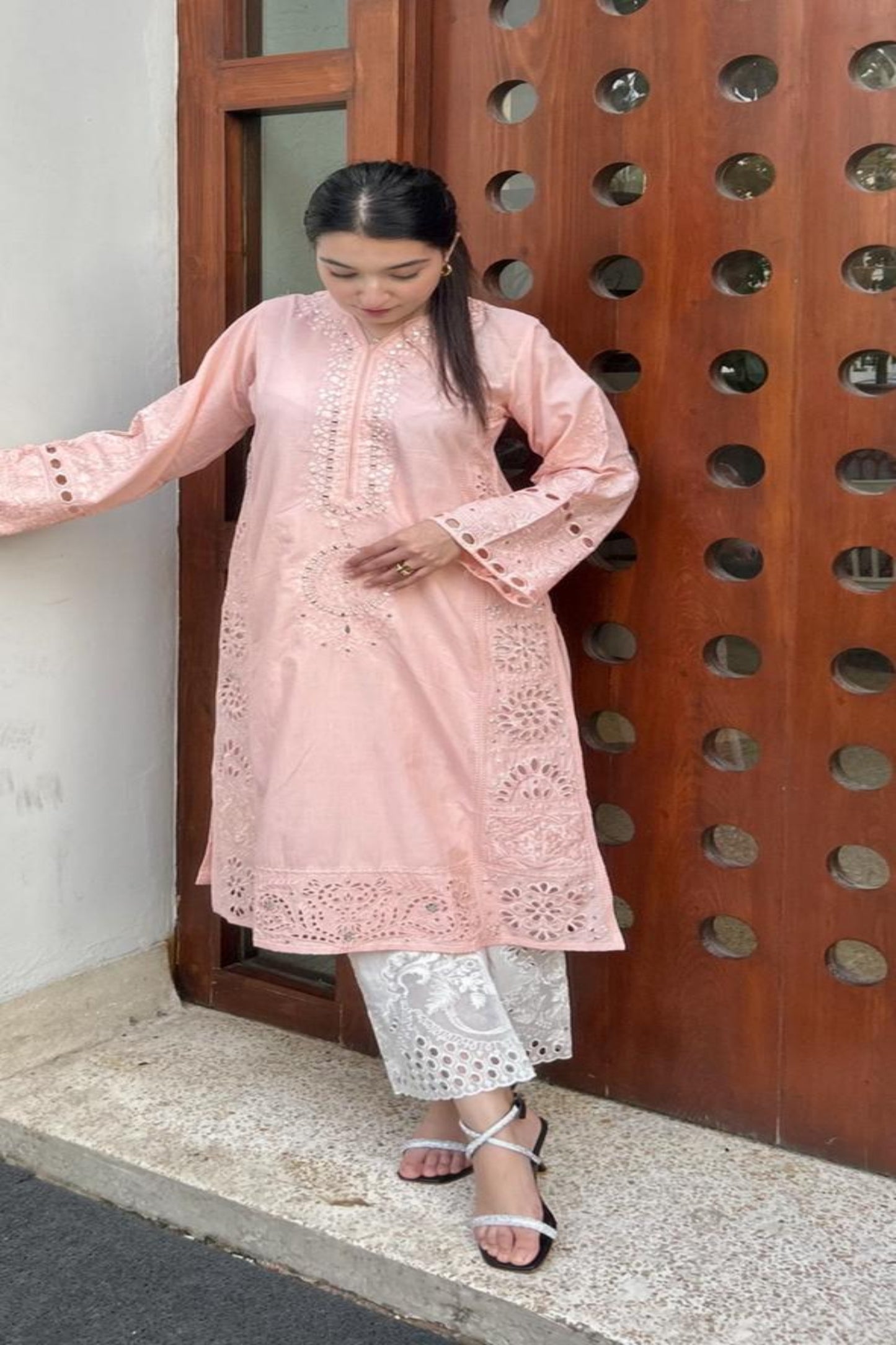 MELON PINK     KAMDANI kurta