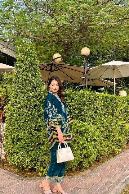 velvet-co-ord (ocean green)