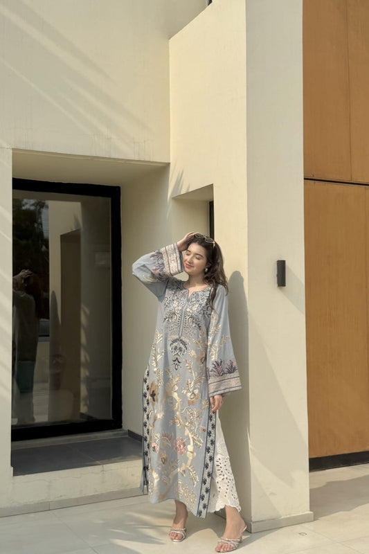 DOLPHIN GREY KAFTAN 2PCS