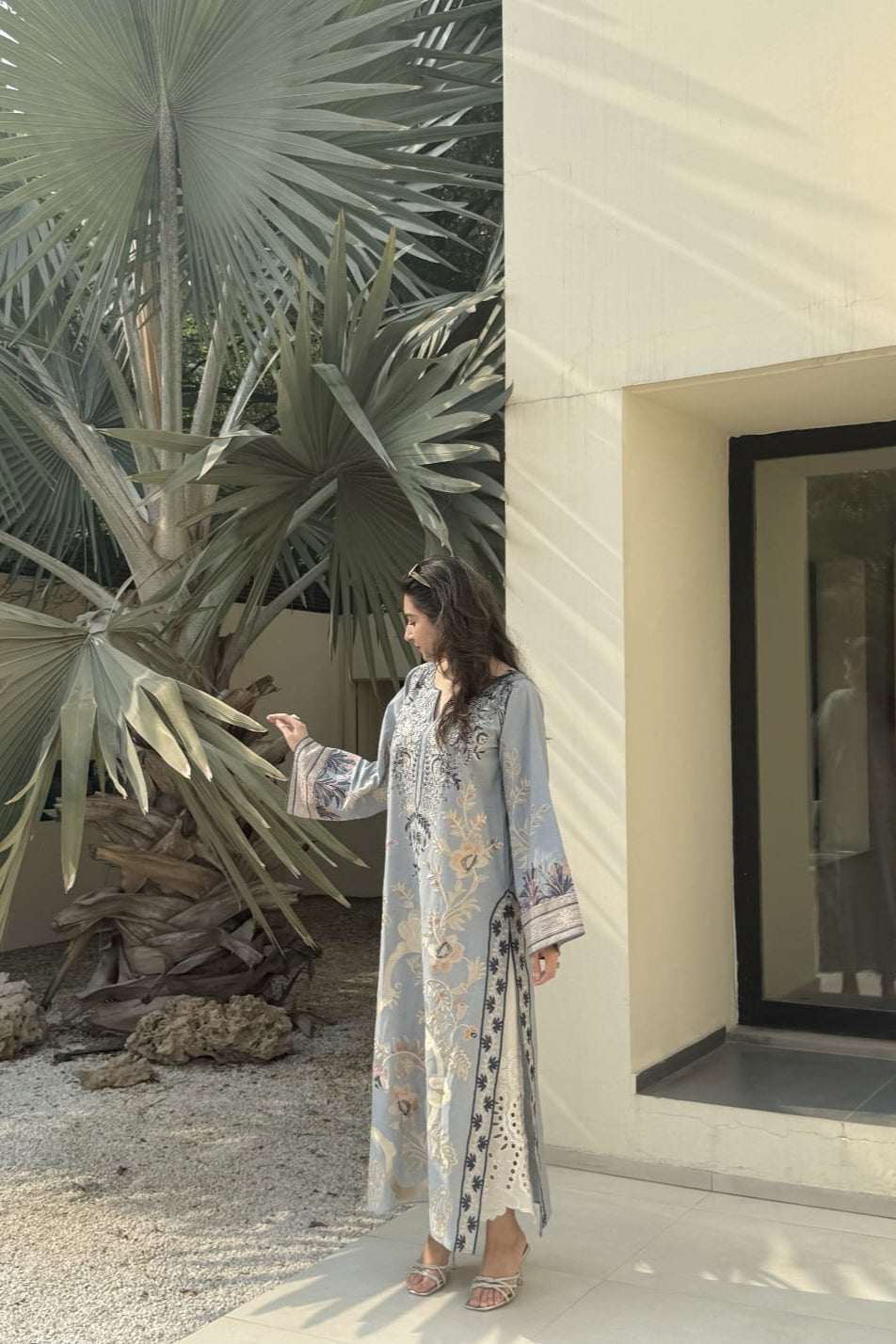 DOLPHIN GREY KAFTAN 2PCS