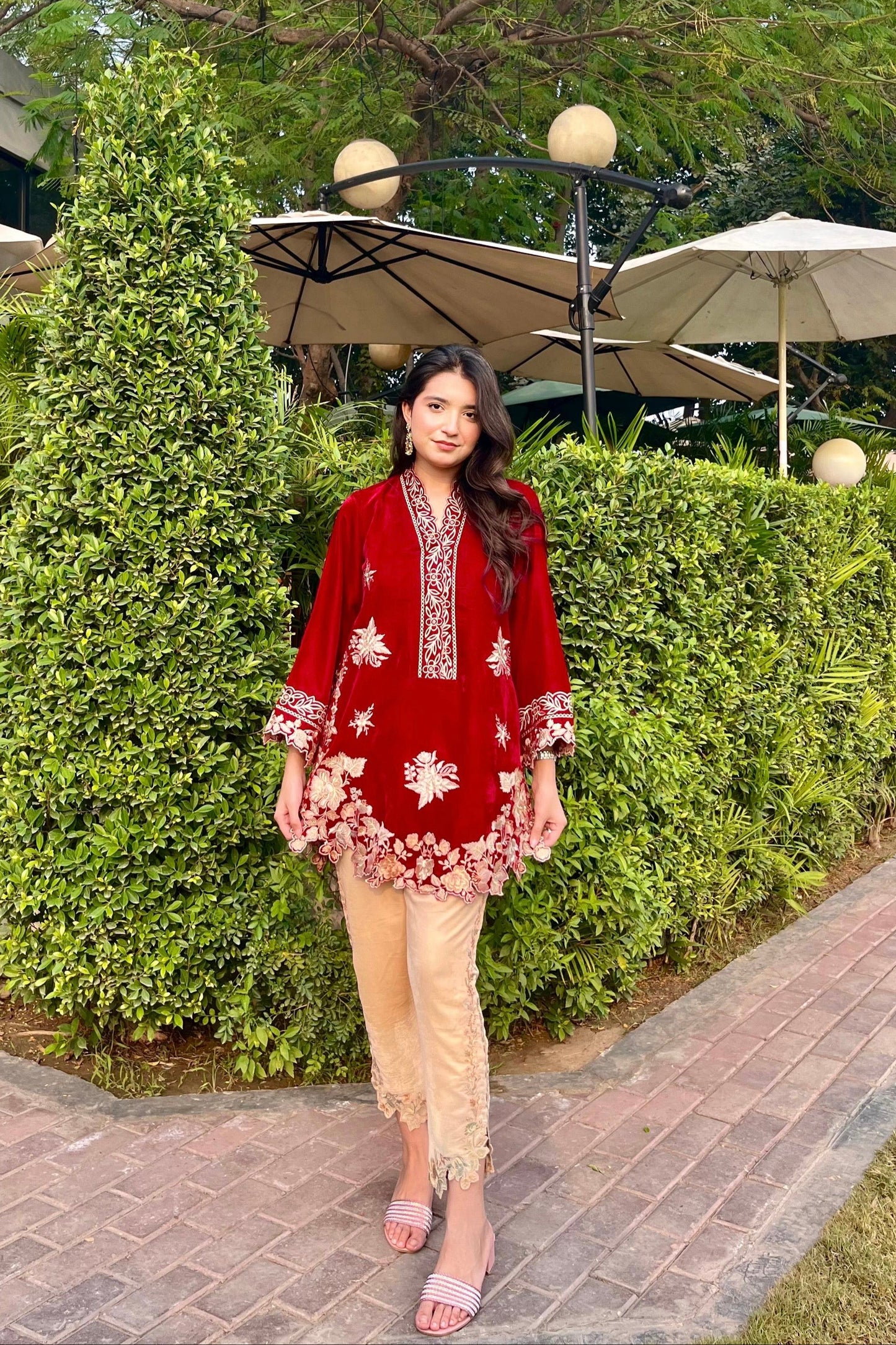 velvet co-ord   cherry maroon