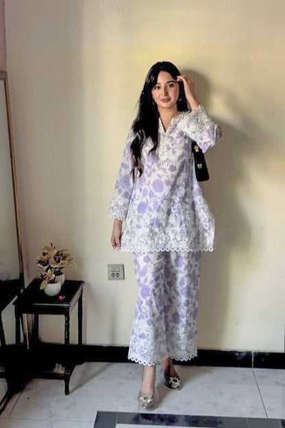 Printed Lilac CO-ORD Set