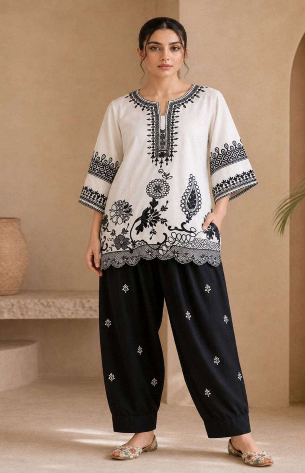 WHITE & BLACK CO-ORD