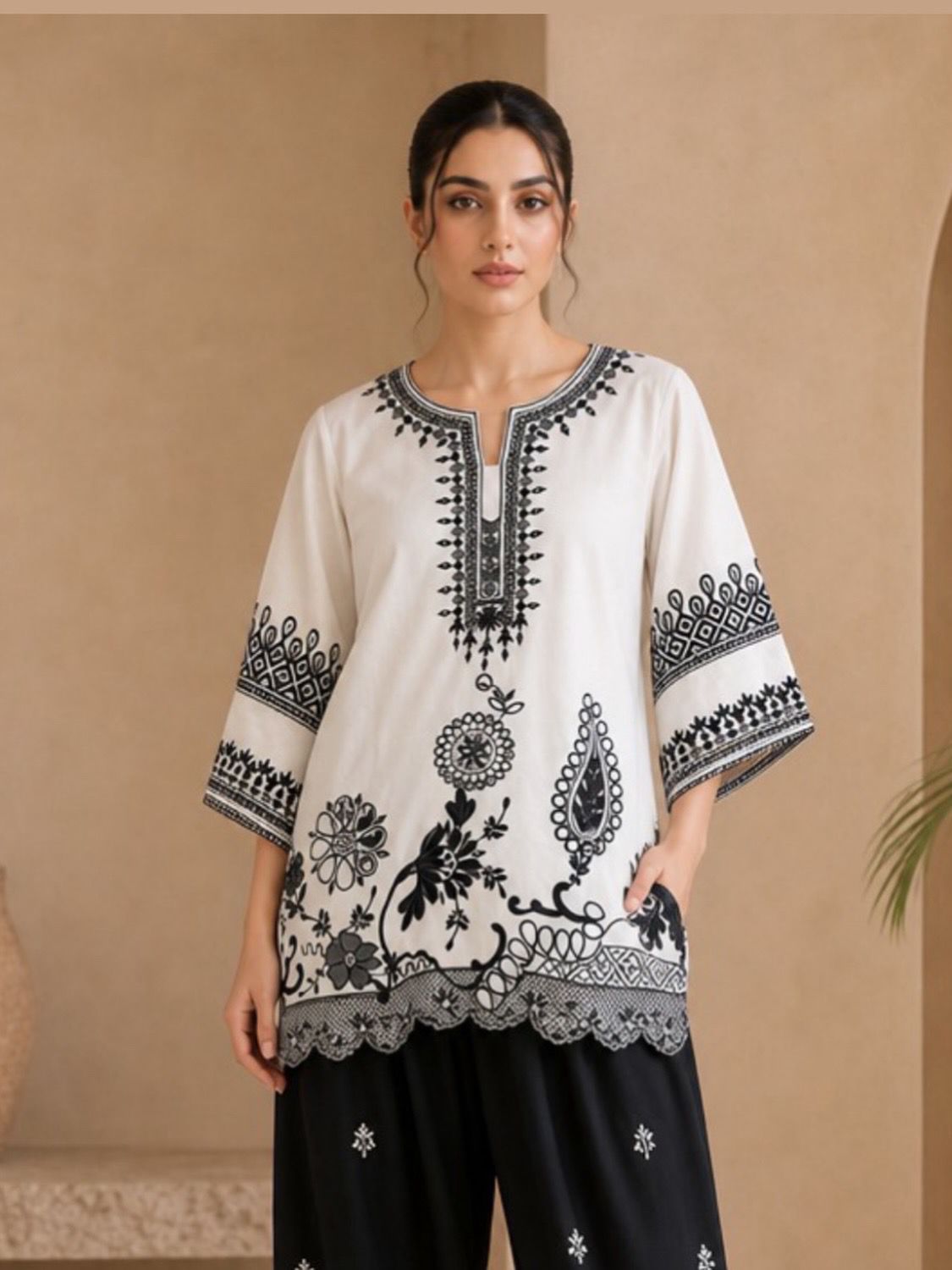 WHITE & BLACK CO-ORD