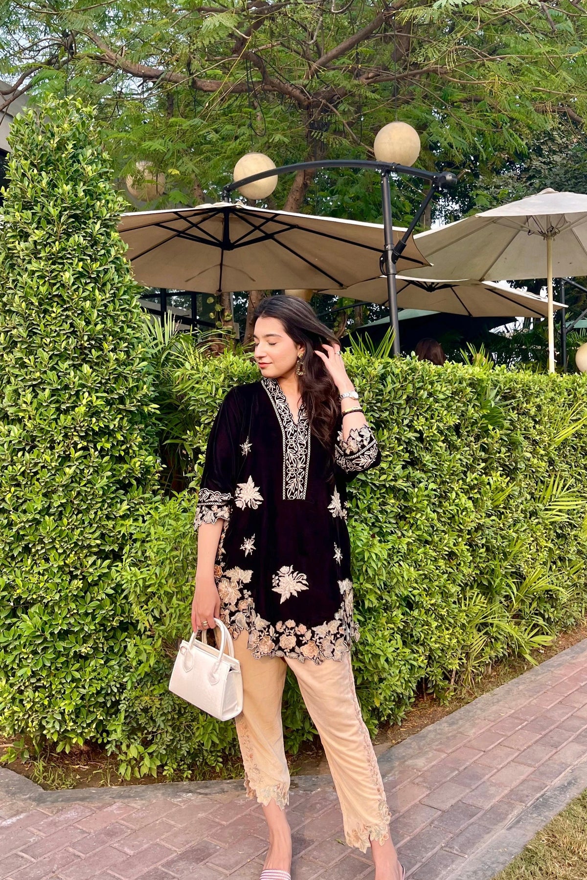 velvet co-ord   black