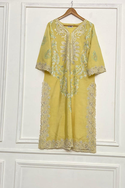 LEMON LONG EMBROIDERY KURTA