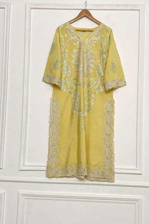 LEMON LONG EMBROIDERY KURTA